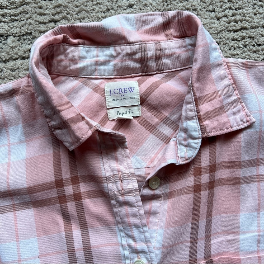 J.CREW Perfect Fit plaid Button Down Shirt Size Small - Picture 4 of 5